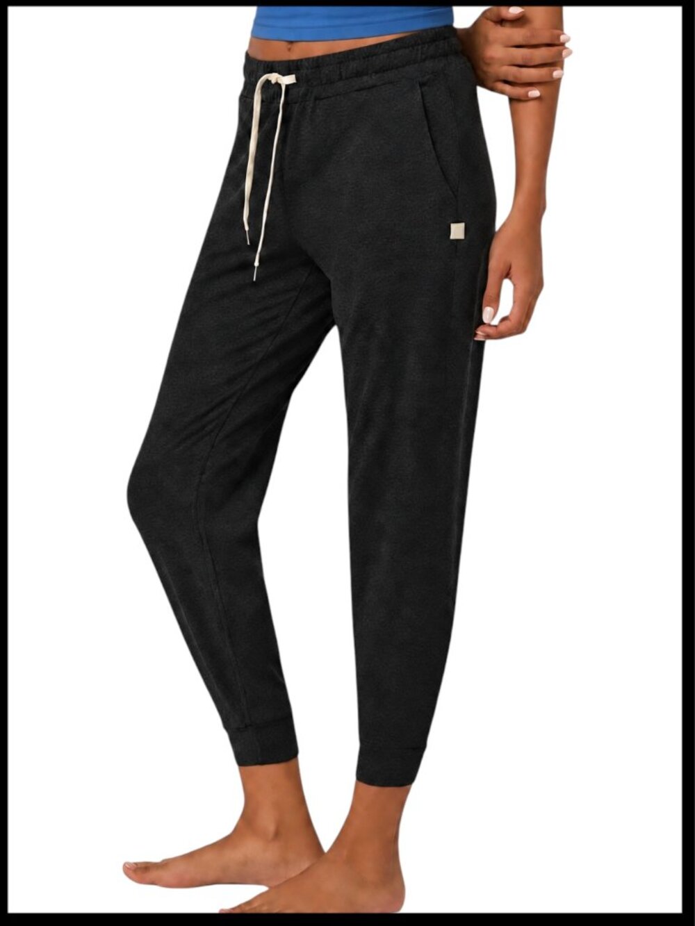 Vuori Performance Joggers Black Heather DreamKnit Mid Rise XXS